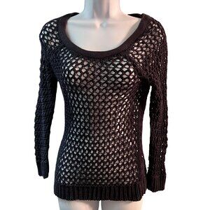 American Eagle Outfitters Crochet Sweater Size XXS Navy Blue Knit AE